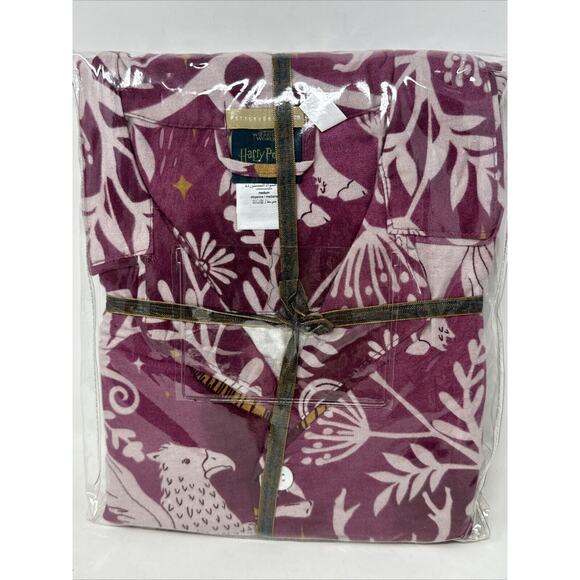 Pottery Barn Other - Pottery Barn Teen Harry Potter Magical Damask Flannel Pajama Burgundy ADULT M